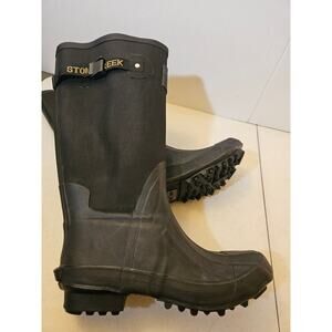 Stone Creek men's black rainboots mud boots steel shank size 9